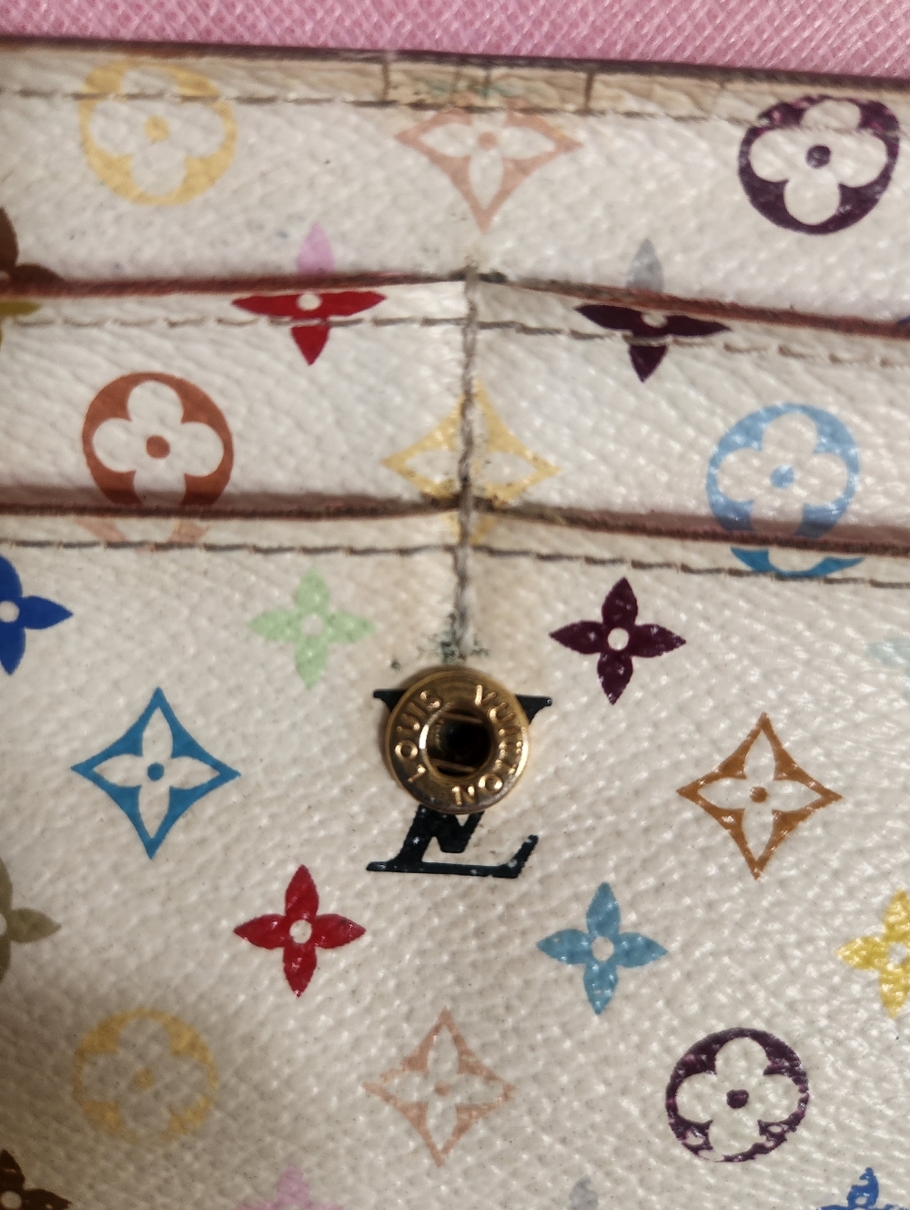 Y2K Louis Vuitton White Murakami Sarah Wallet Pink Interior - Authenticated! - Picture 11 of 14
